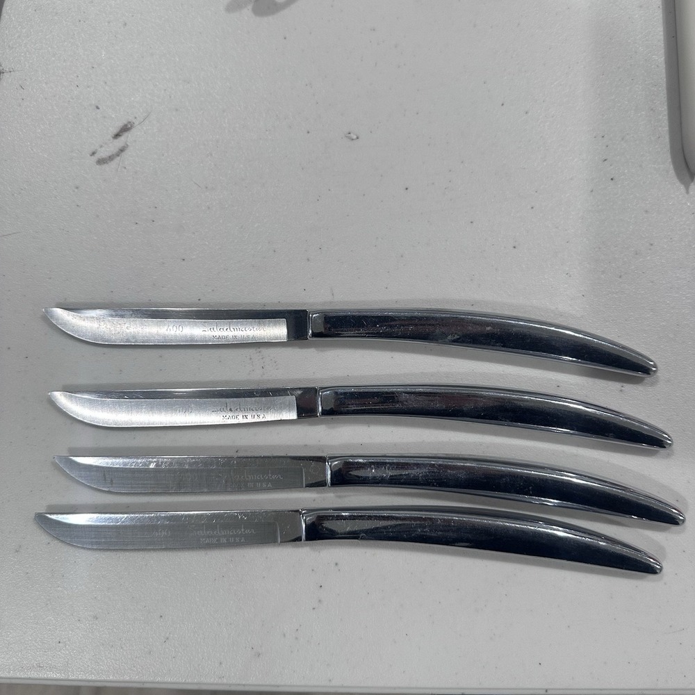 Vintage MCM Style Saladmaster Steak‎ Knives Stainless Steel Set of 4